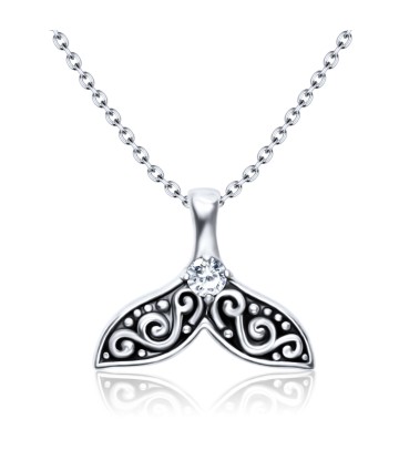 Whale Tail CZ Silver Necklace SPE-3599